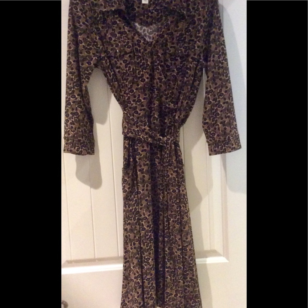 Talbots animal print wrap dress
